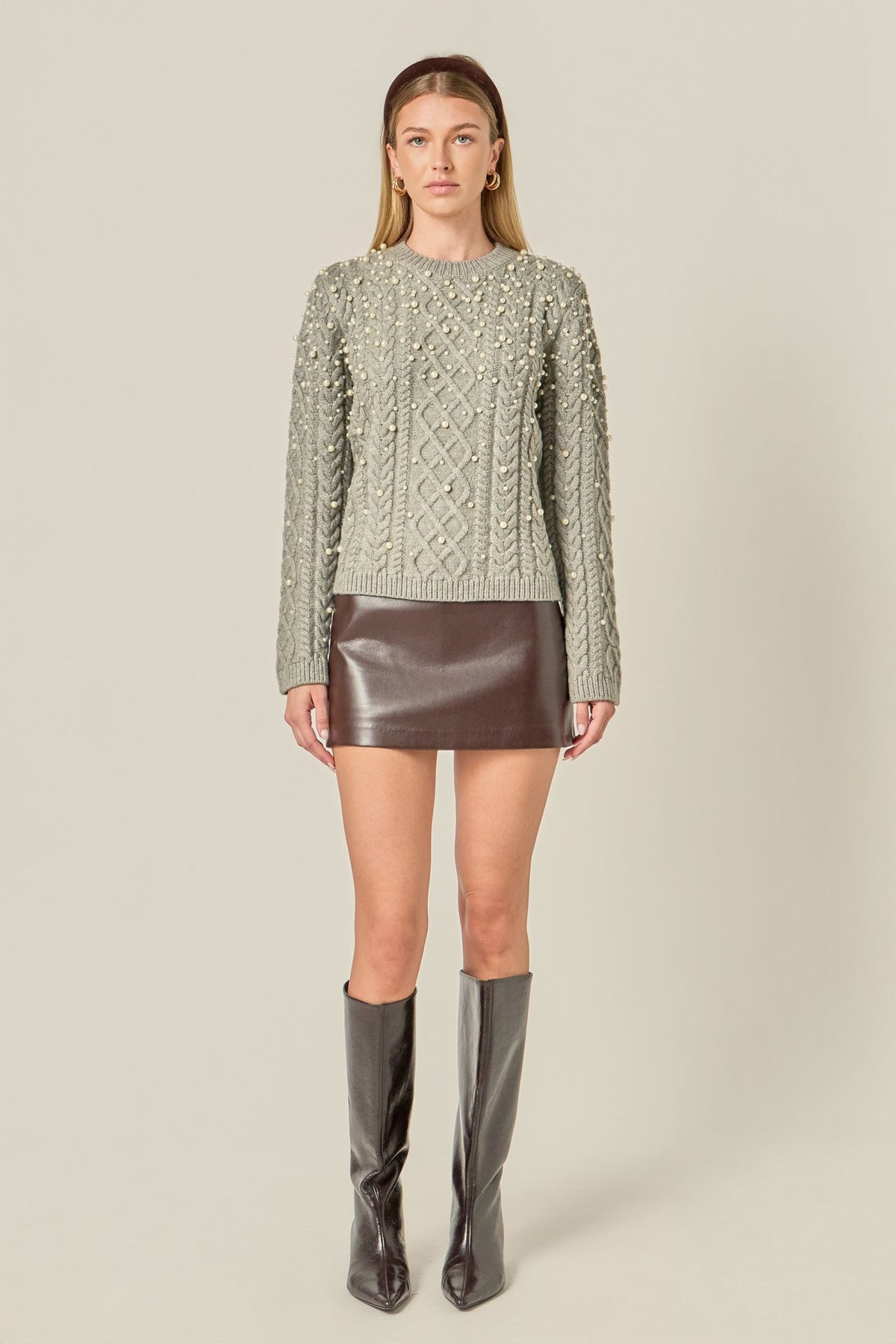 ENGLISH FACTORY - Pearl Cable Sweater - SWEATERS & KNITS available at Objectrare