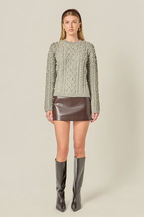 ENGLISH FACTORY - Pearl Cable Sweater - SWEATERS & KNITS available at Objectrare