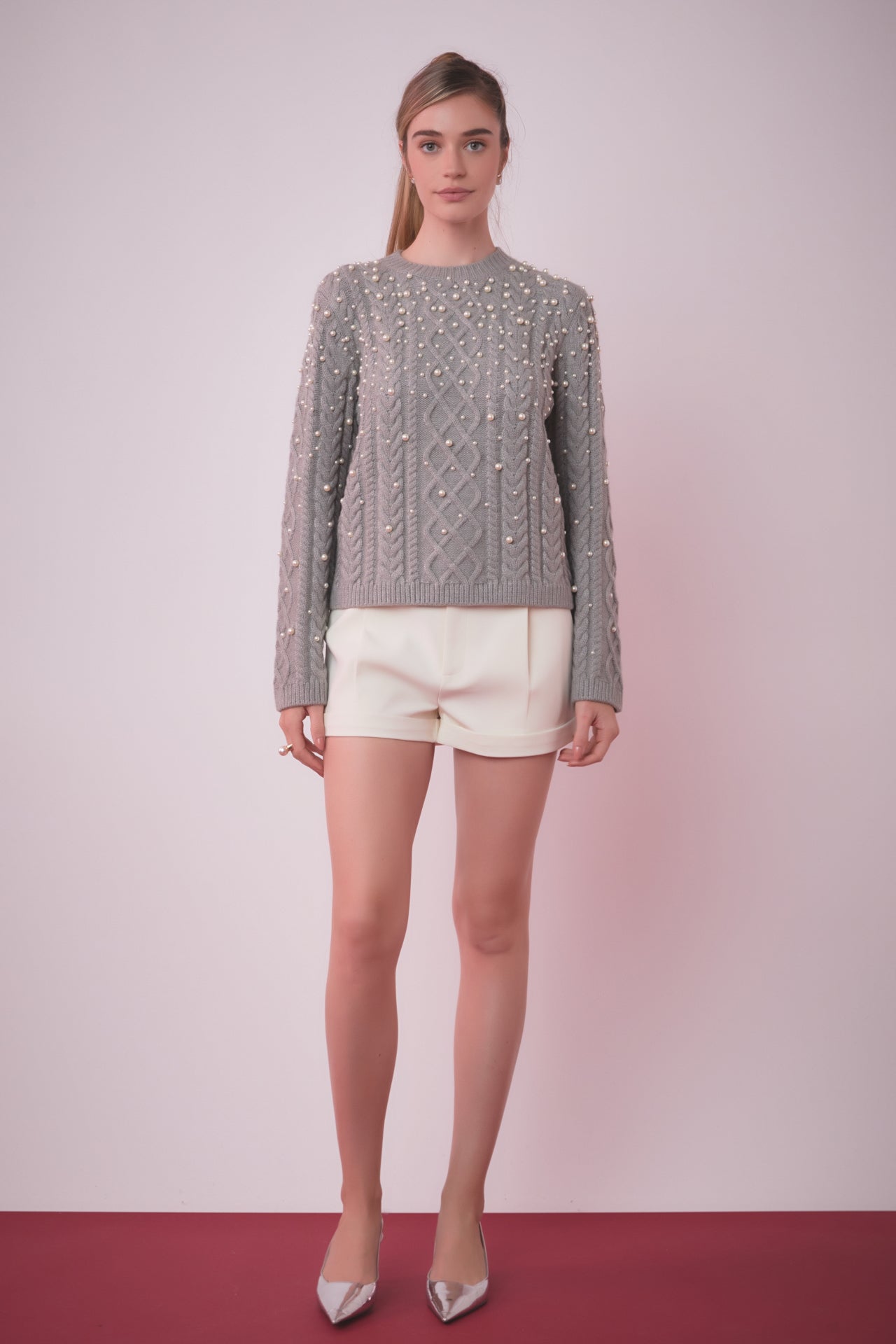 ENGLISH FACTORY - Pearl Cable Sweater - SWEATERS & KNITS available at Objectrare