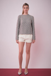 ENGLISH FACTORY - Pearl Cable Sweater - SWEATERS & KNITS available at Objectrare