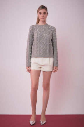 ENGLISH FACTORY - Pearl Cable Sweater - SWEATERS & KNITS available at Objectrare