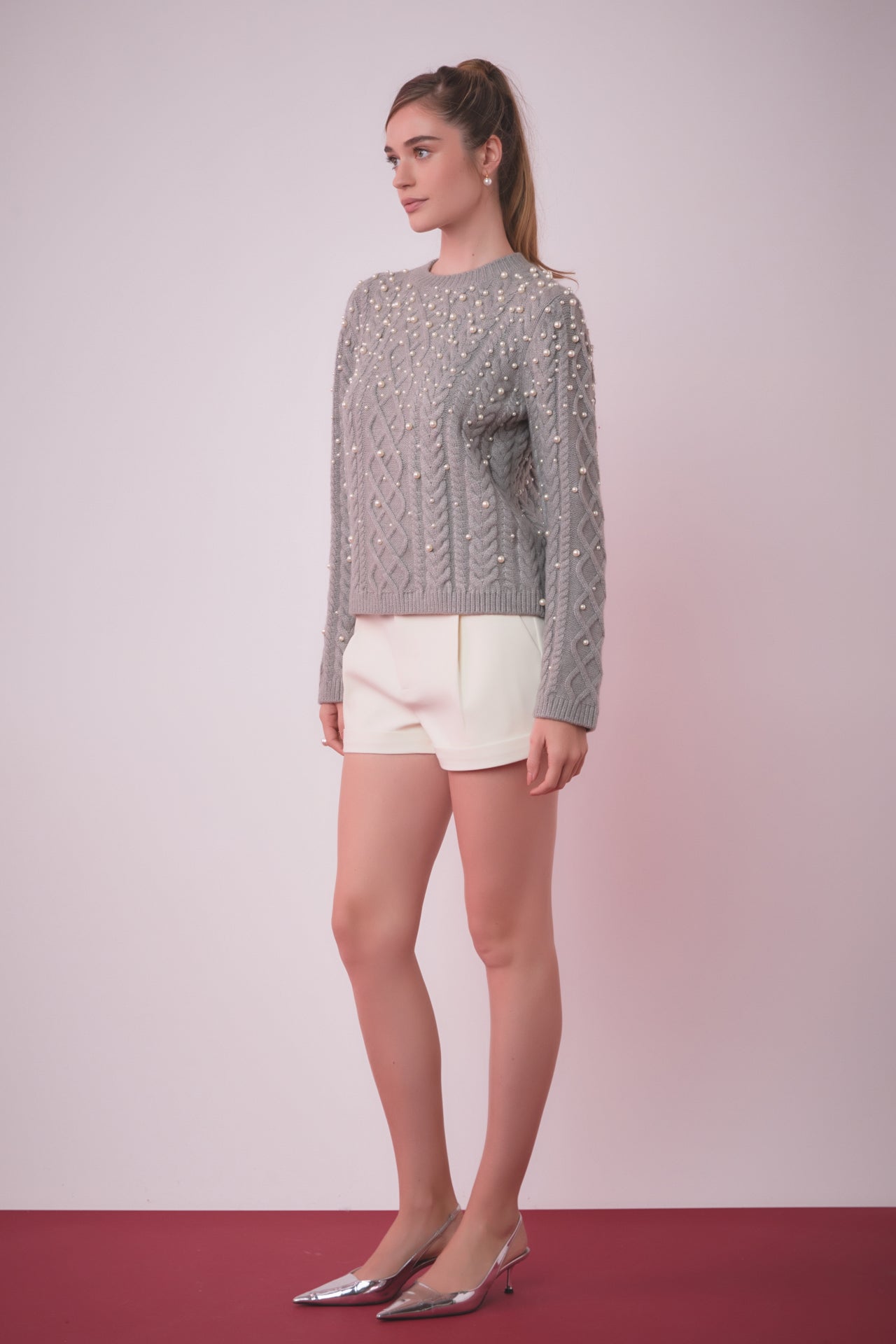 ENGLISH FACTORY - Pearl Cable Sweater - SWEATERS & KNITS available at Objectrare