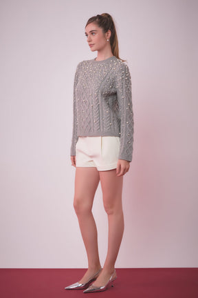 ENGLISH FACTORY - Pearl Cable Sweater - SWEATERS & KNITS available at Objectrare