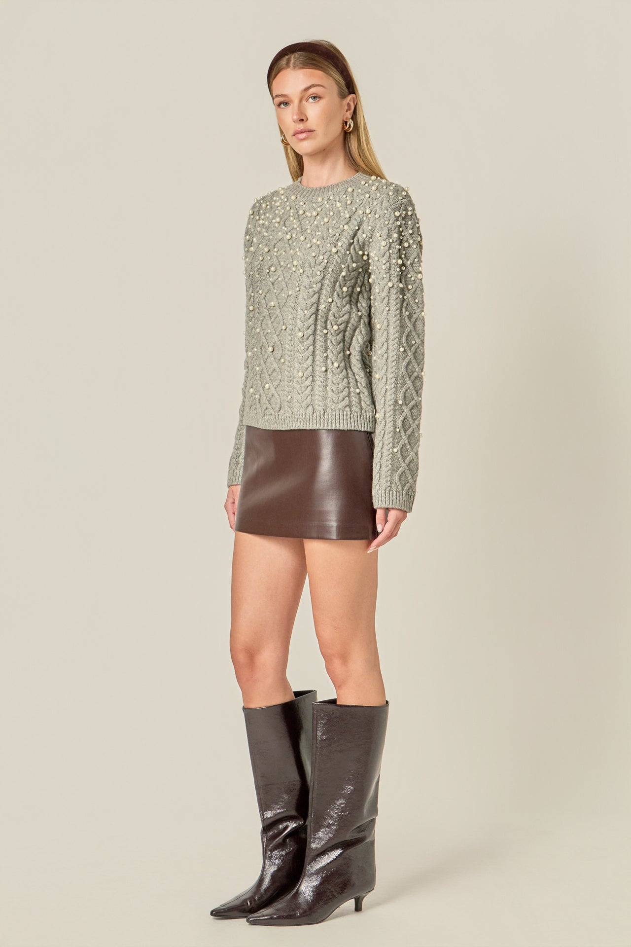 ENGLISH FACTORY - Pearl Cable Sweater - SWEATERS & KNITS available at Objectrare