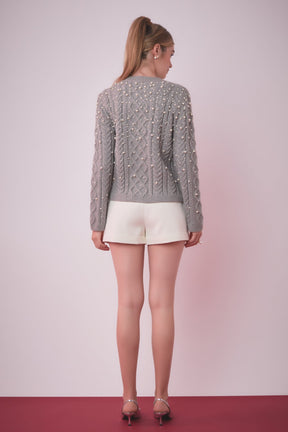 ENGLISH FACTORY - Pearl Cable Sweater - SWEATERS & KNITS available at Objectrare