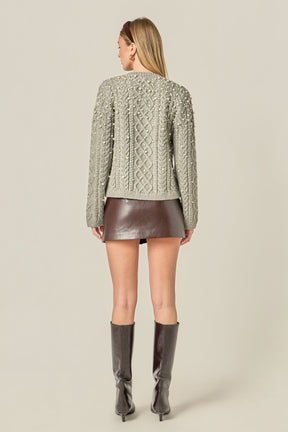 ENGLISH FACTORY - Pearl Cable Sweater - SWEATERS & KNITS available at Objectrare