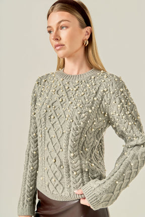 ENGLISH FACTORY - Pearl Cable Sweater - SWEATERS & KNITS available at Objectrare