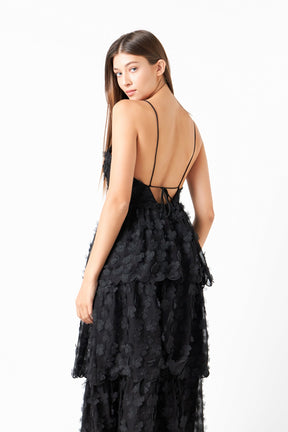 ENDLESS ROSE - Floral Tiered Midi Dress - DRESSES available at Objectrare