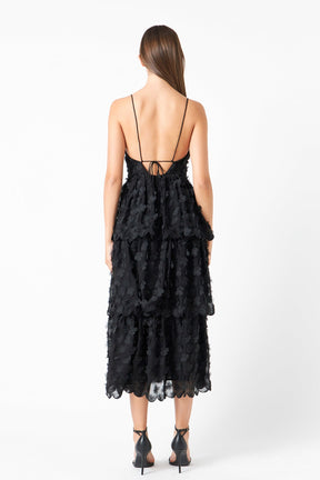 ENDLESS ROSE - Floral Tiered Midi Dress - DRESSES available at Objectrare