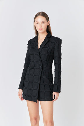 ENDLESS ROSE - Endless Rose - Textured Blazer Romper - ROMPERS available at Objectrare