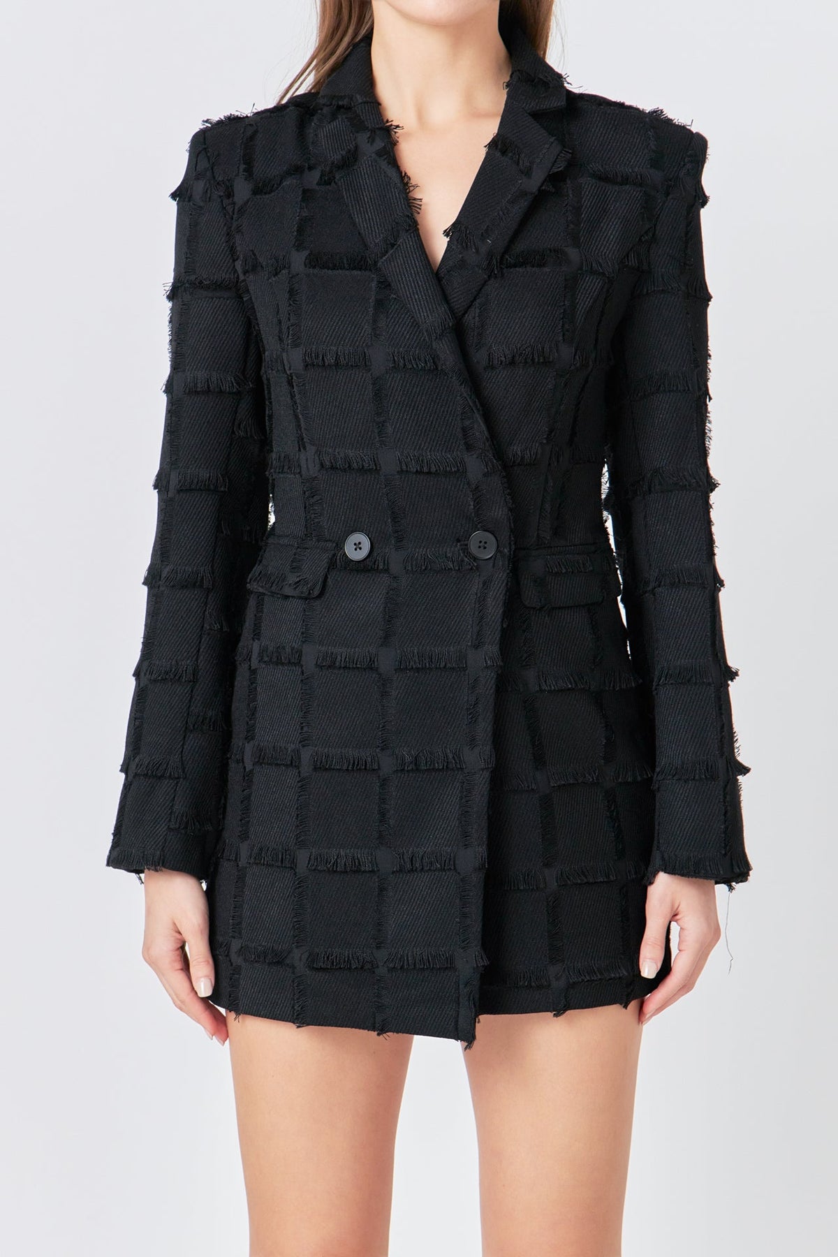 Textured Blazer Romper