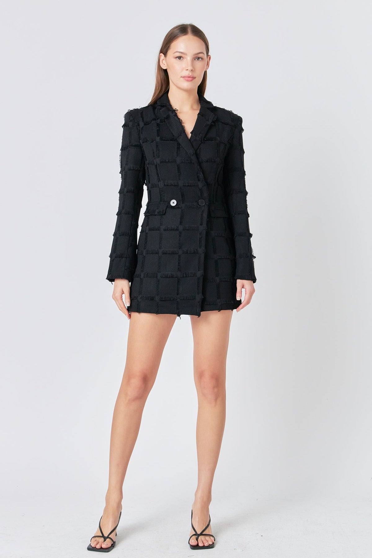 ENDLESS ROSE - Endless Rose - Textured Blazer Romper - ROMPERS available at Objectrare