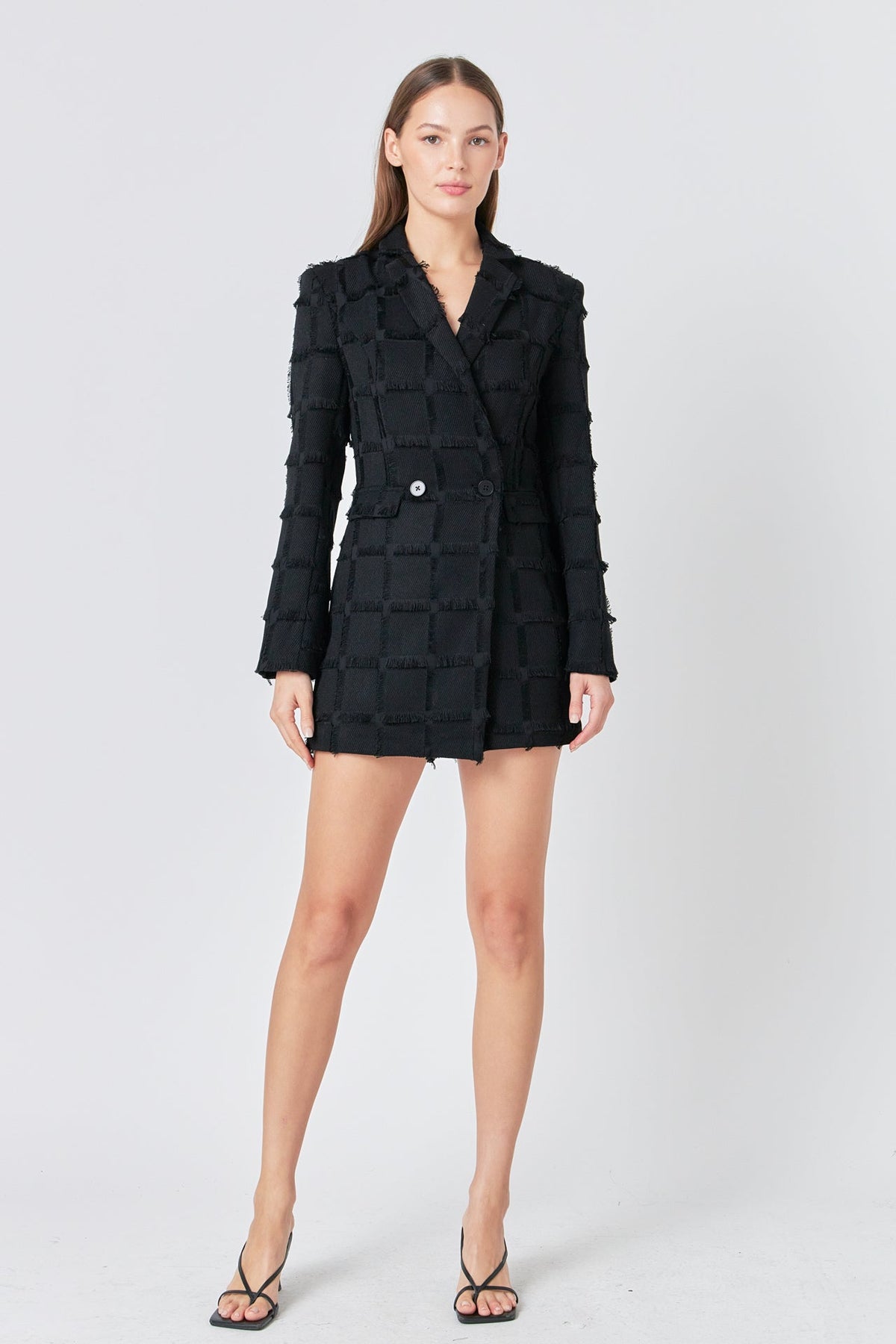 Textured Blazer Romper