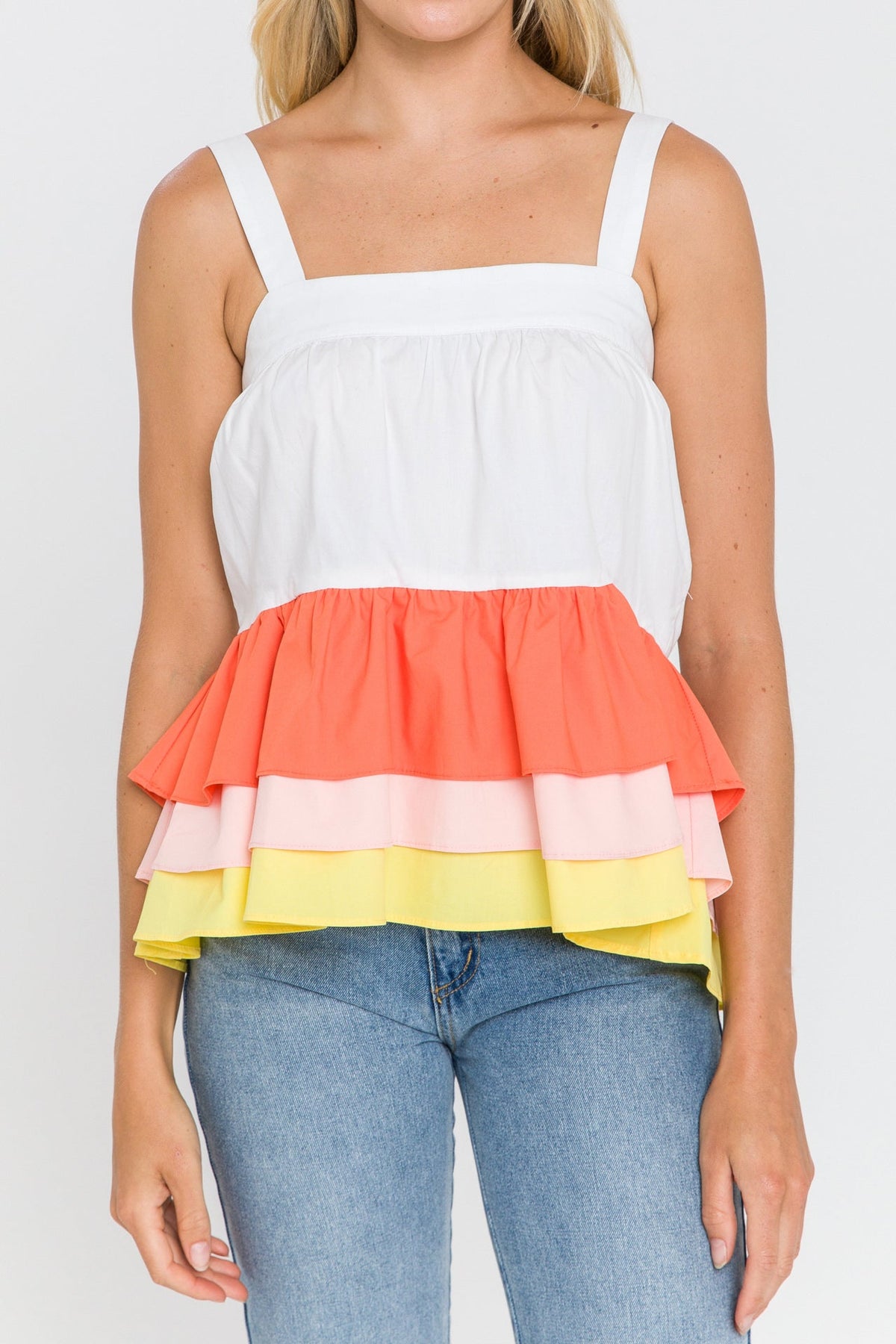 ENGLISH FACTORY - Color Block 3 Tiers Top - TOPS available at Objectrare