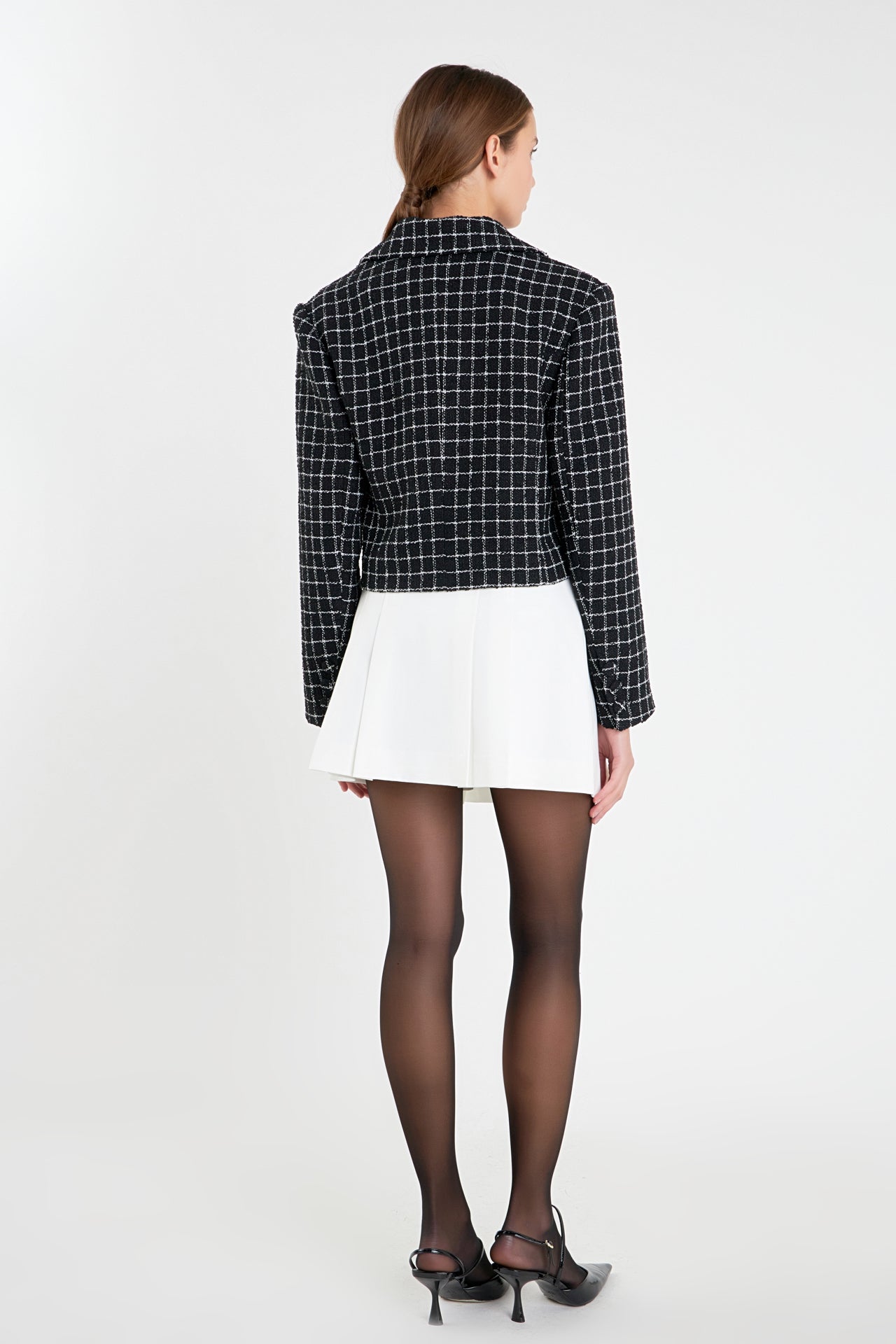 ENGLISH FACTORY - Collar Detail Tweed Jacket - JACKETS available at Objectrare