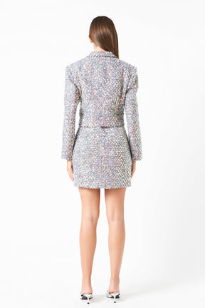 ENDLESS ROSE - Sequins Tweed Blazer - BLAZERS available at Objectrare
