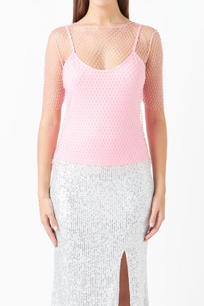 ENDLESS ROSE - Embellishment Short Sleeve Top - TOPS available at Objectrare