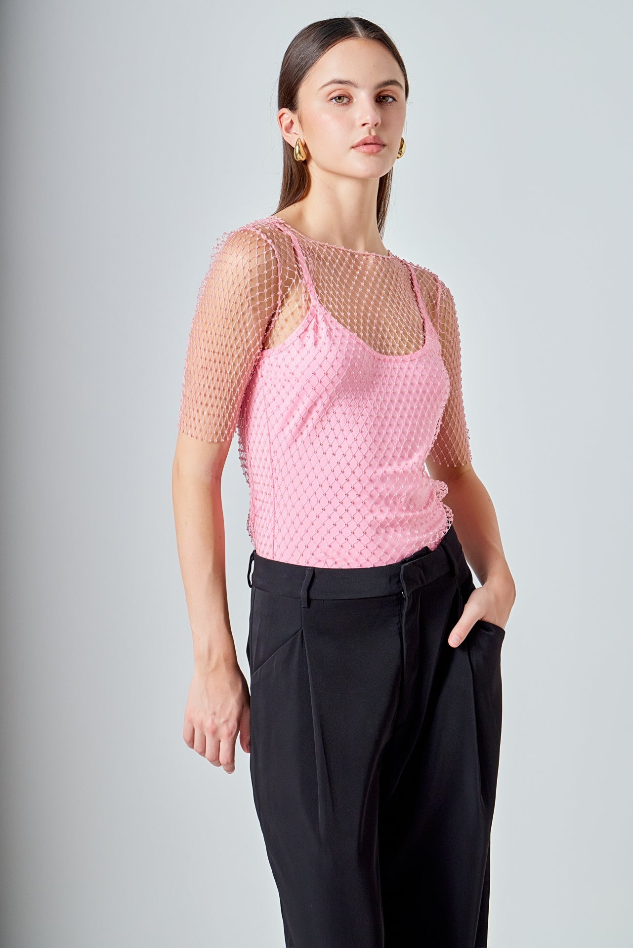 ENDLESS ROSE - Embellishment Short Sleeve Top - TOPS available at Objectrare