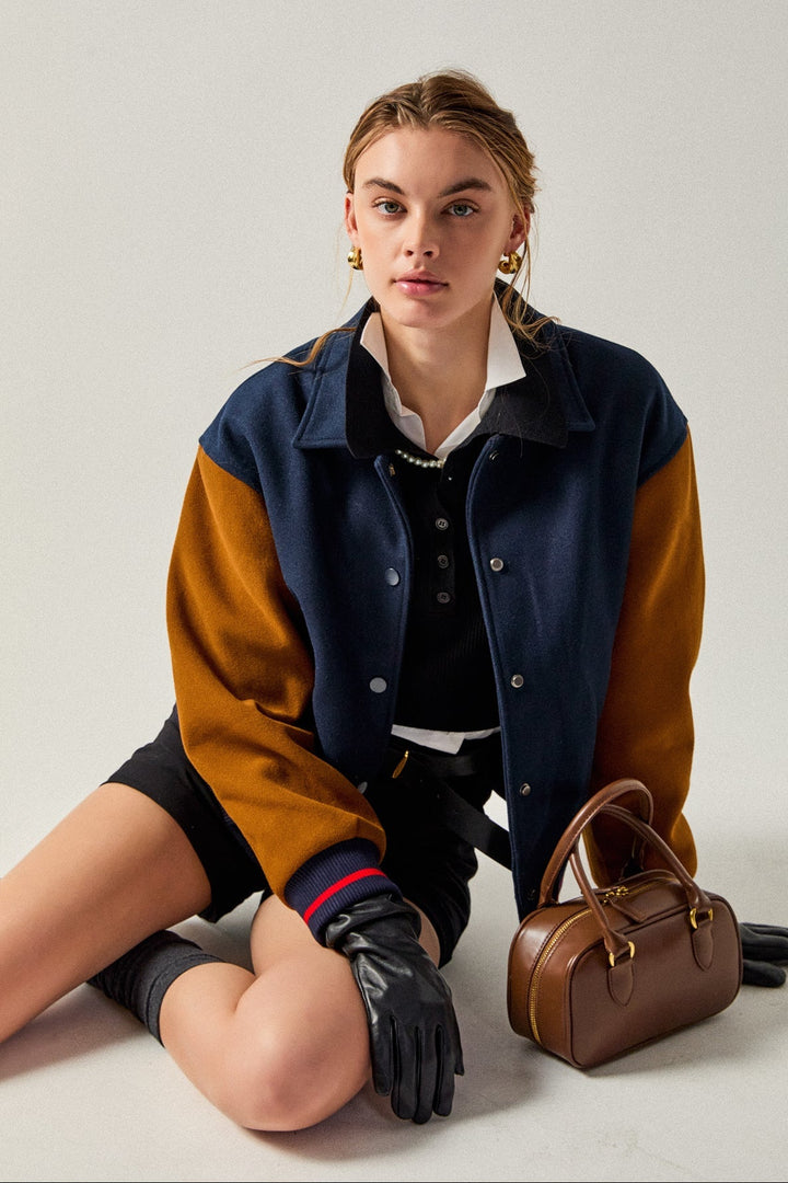 ENGLISH FACTORY - Colorblock Bomber Jacket - JACKETS available at Objectrare