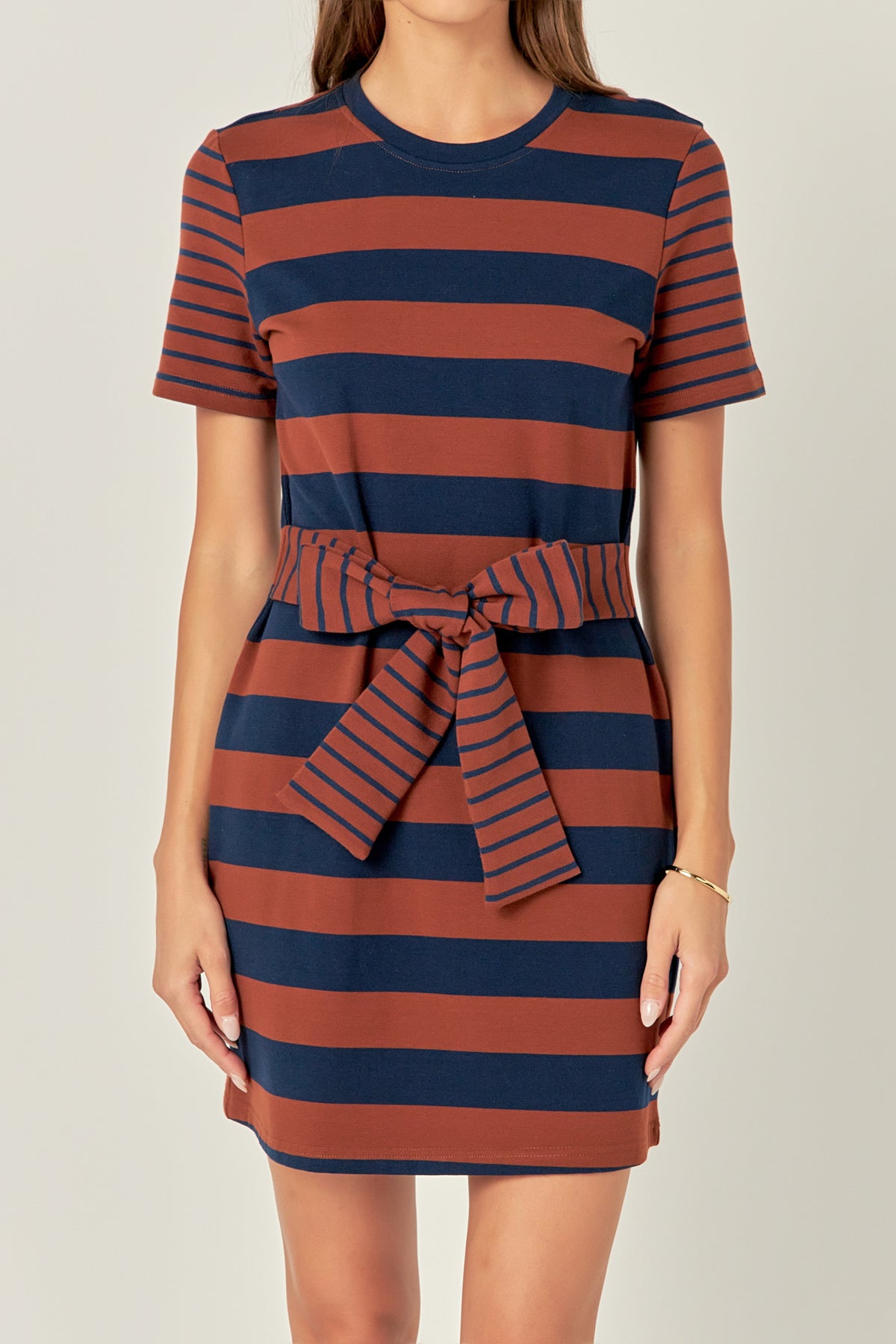 ENGLISH FACTORY - Contrast Stripe Knit Mini Dress - DRESSES available at Objectrare