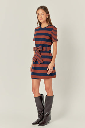 ENGLISH FACTORY - English Factory - Contrast Stripe Knit Mini Dress - Sale - DRESSES available at Objectrare