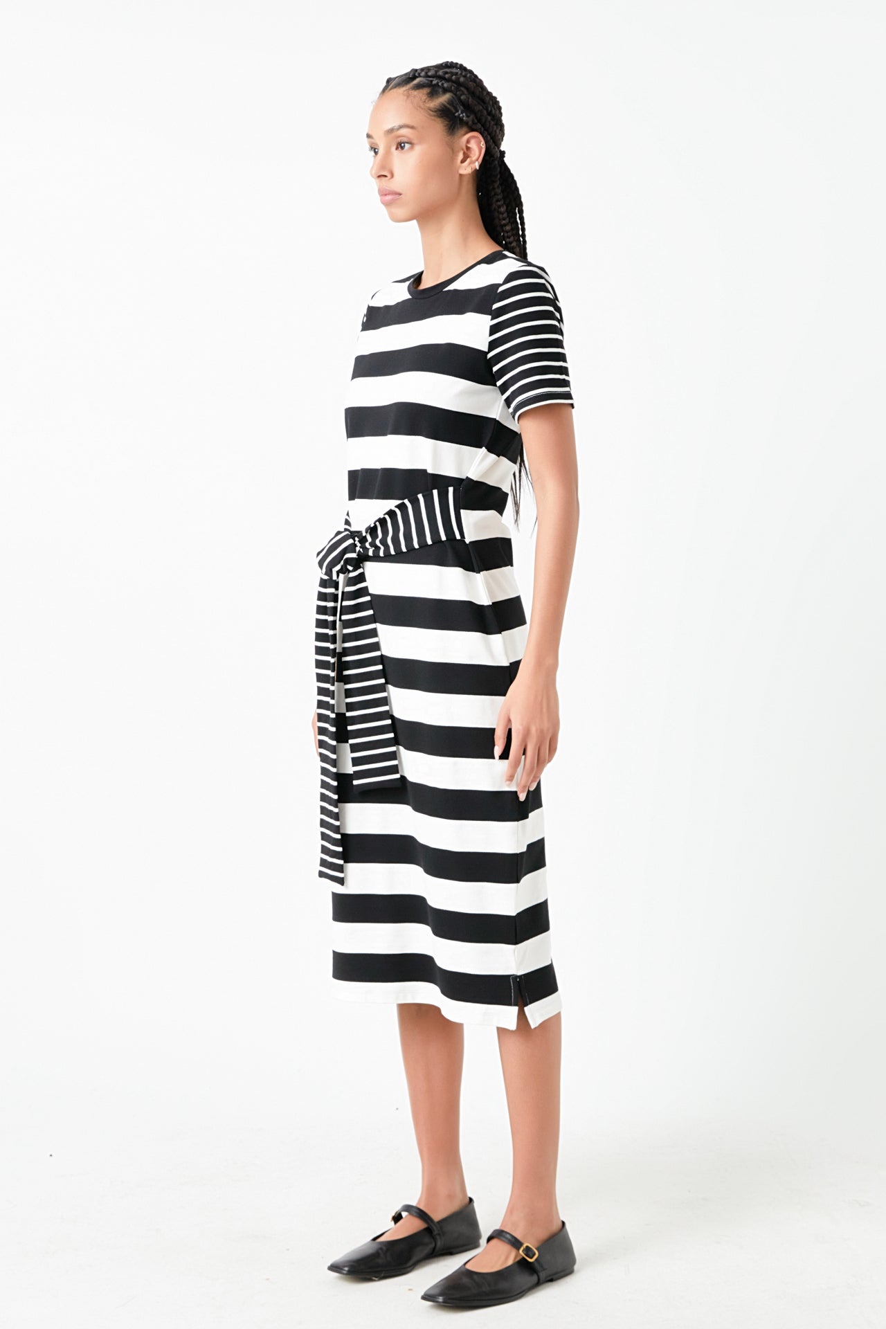 ENGLISH FACTORY - English Factory - Contrast Stripe Knit Midi Dress - DRESSES available at Objectrare