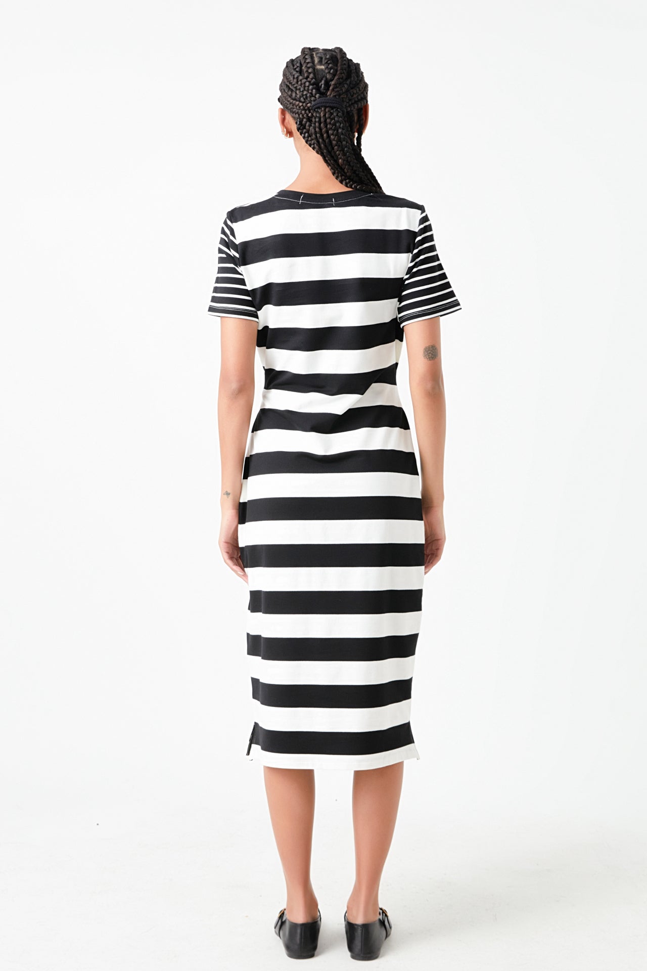 ENGLISH FACTORY - English Factory - Contrast Stripe Knit Midi Dress - DRESSES available at Objectrare