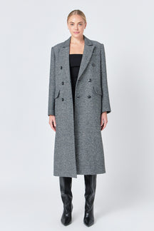 ENDLESS ROSE - Herringbone Double Breasted Coat - COATS available at Objectrare