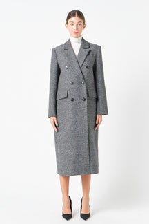 ENDLESS ROSE - Herringbone Double Breasted Coat - COATS available at Objectrare