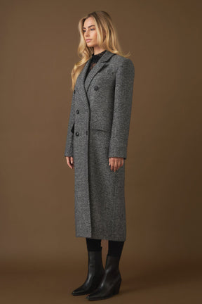 ENDLESS ROSE - Endless Rose - Herringbone Double Breasted Coat - COATS available at Objectrare