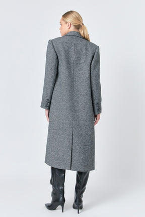 ENDLESS ROSE - Herringbone Double Breasted Coat - COATS available at Objectrare