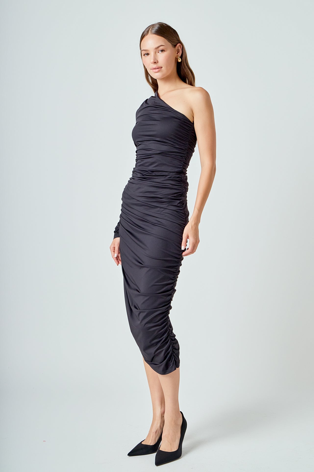 ENDLESS ROSE - Asymmetrical Knit Midi Dress - DRESSES available at Objectrare