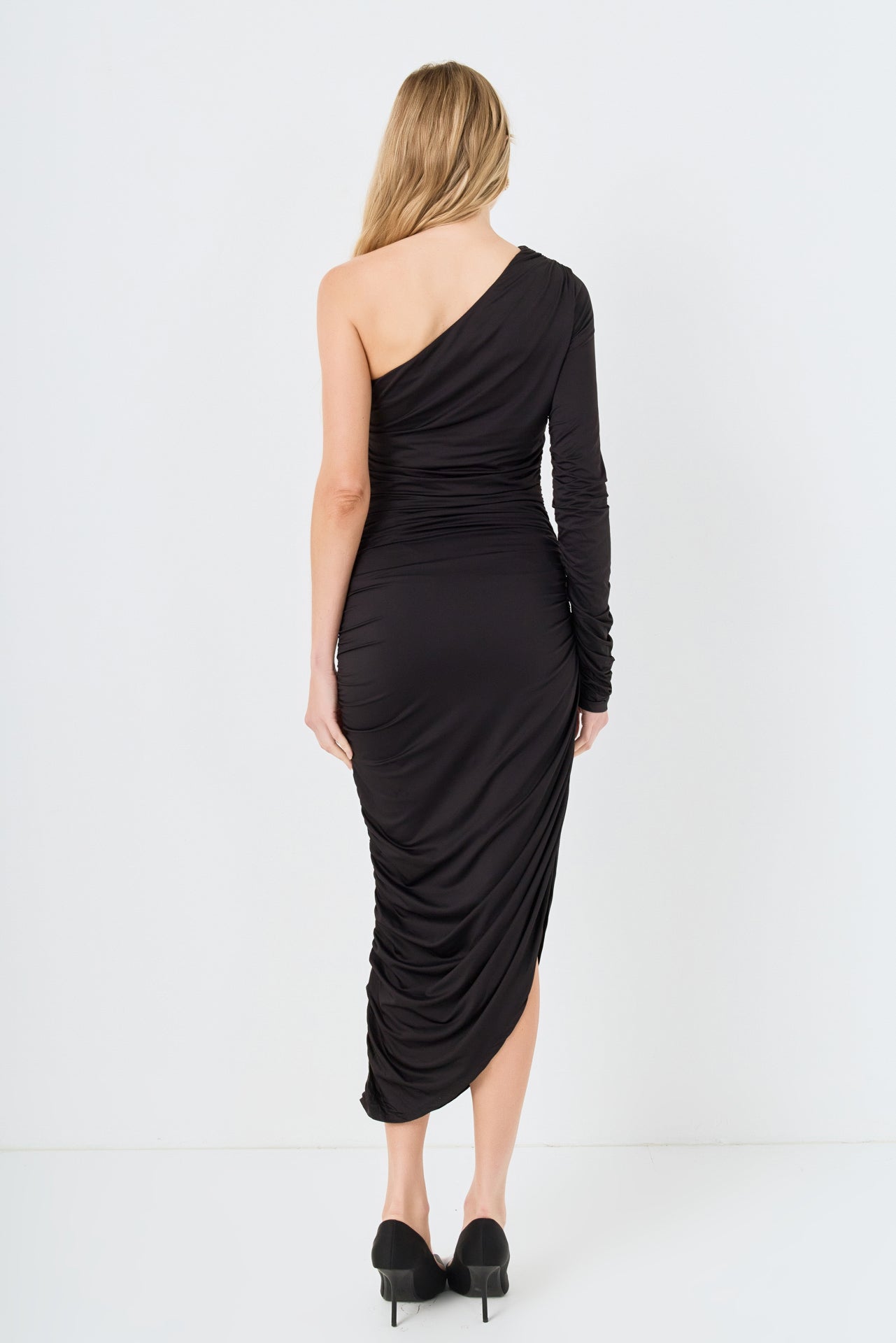 ENDLESS ROSE - Asymmetrical Knit Midi Dress - DRESSES available at Objectrare