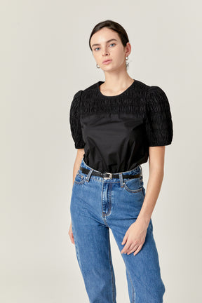 ENGLISH FACTORY - Front Cut-out Smocked Top - TOPS available at Objectrare