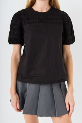 Front Cut-out Smocked Top