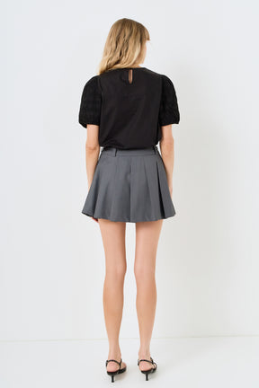 Front Cut-out Smocked Top