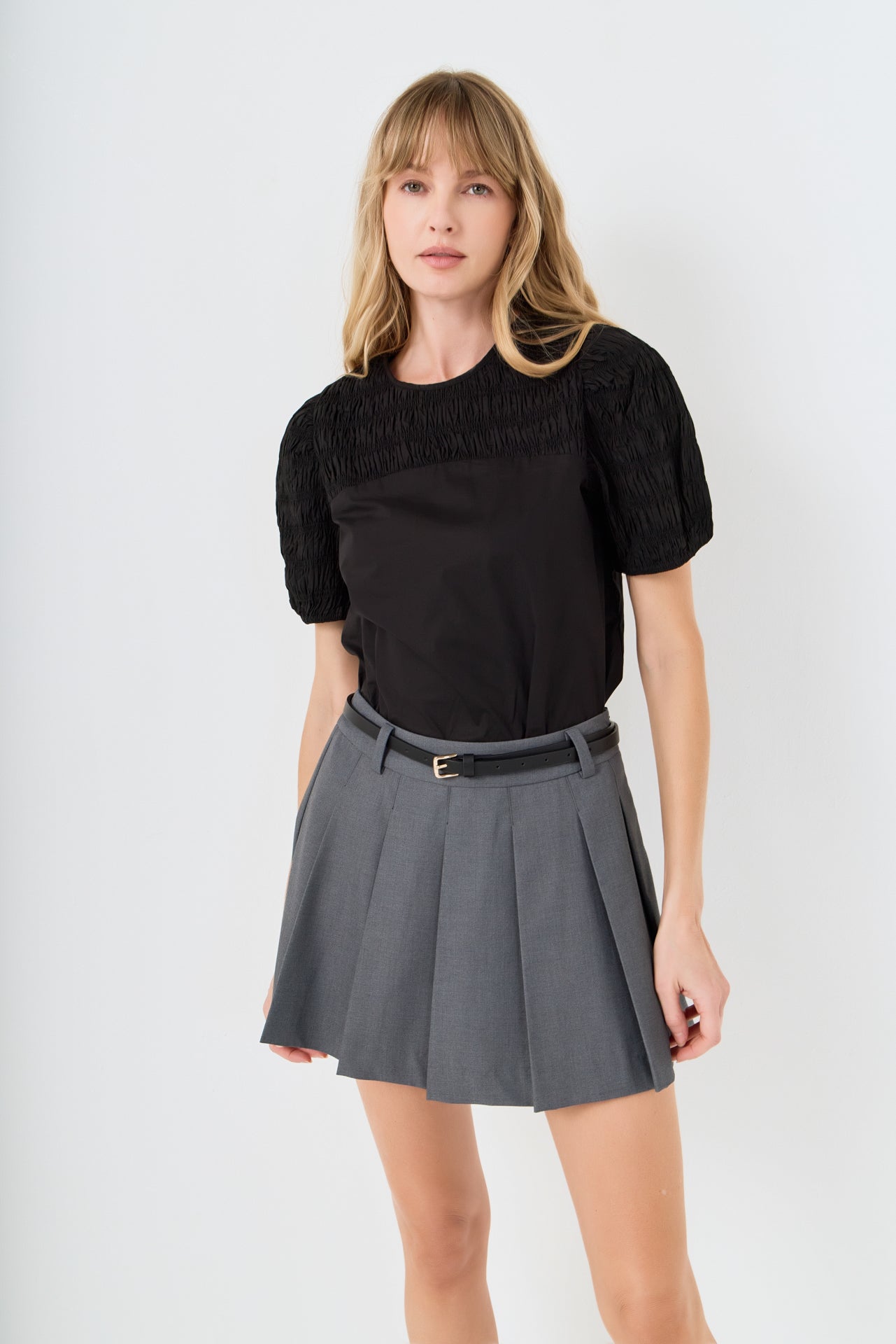 Front Cut-out Smocked Top