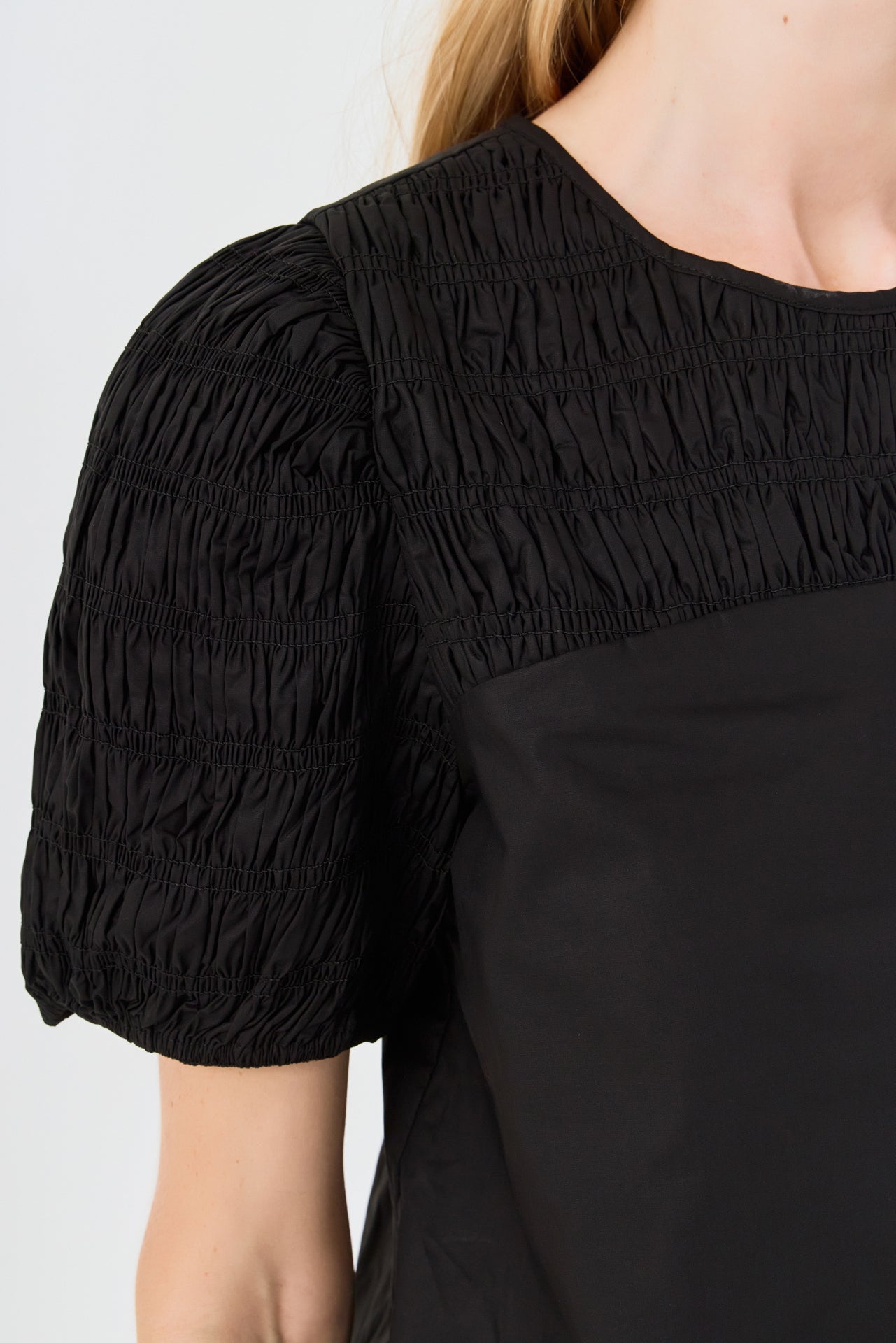 Front Cut-out Smocked Top