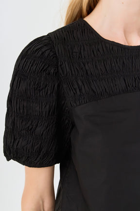 Front Cut-out Smocked Top