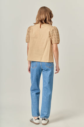 ENGLISH FACTORY - Front Cut-out Smocked Top - TOPS available at Objectrare