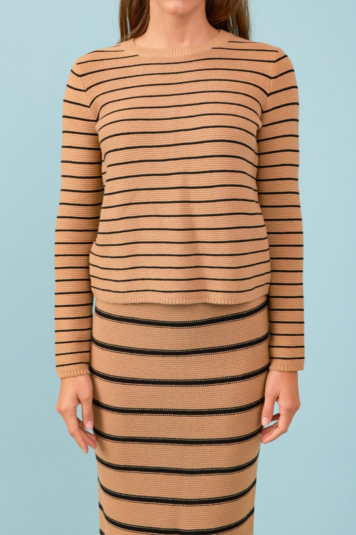 ENGLISH FACTORY - Round-Neck Striped Sweater - SWEATERS & KNITS available at Objectrare