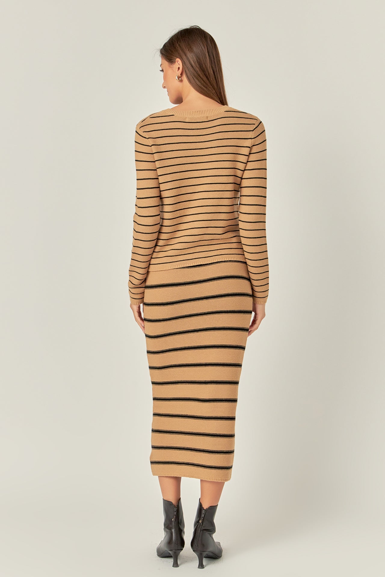 ENGLISH FACTORY - English Factory - Stripe Knit Midi Skirt - SKIRTS available at Objectrare