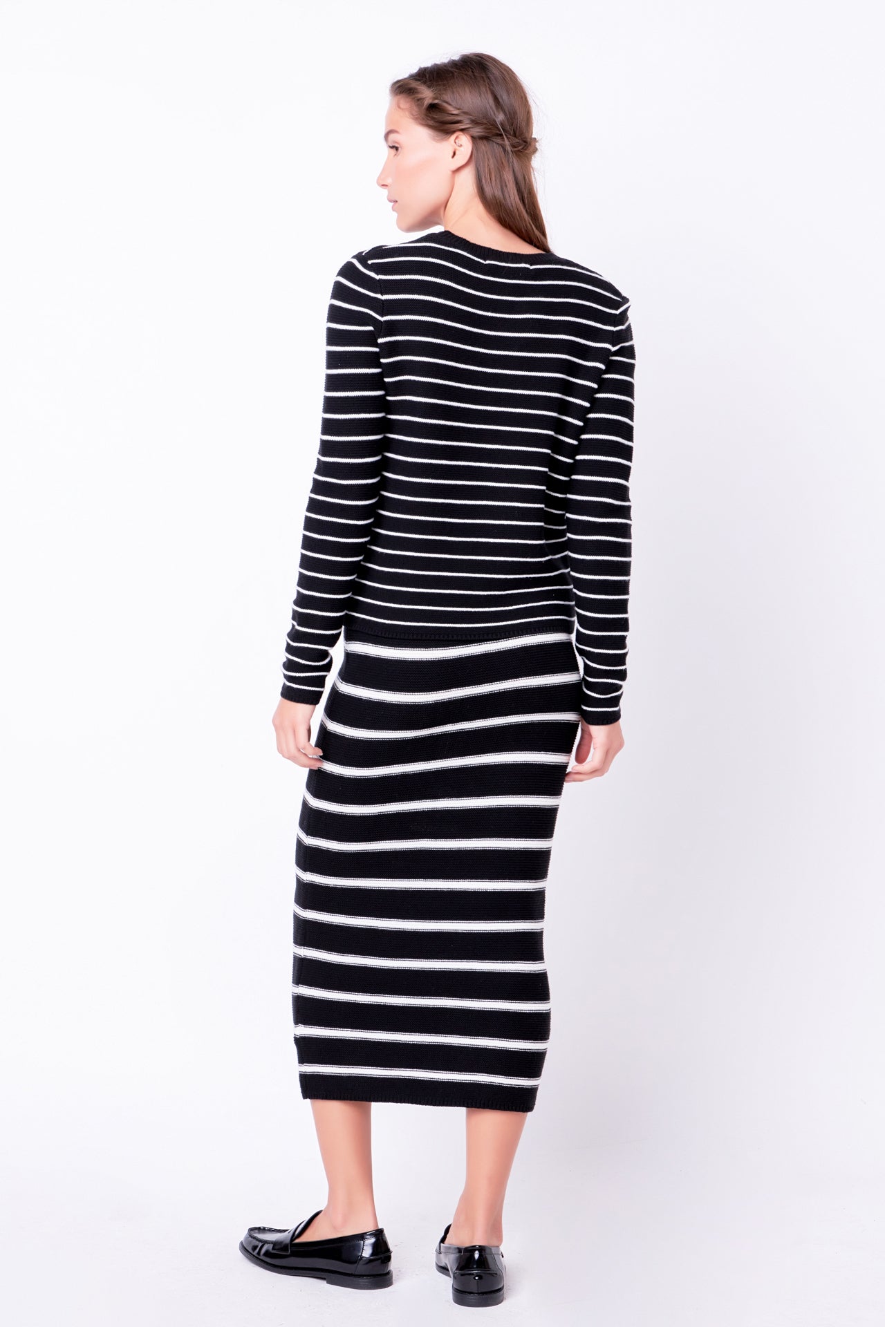 ENGLISH FACTORY - Stripe Knit Midi Skirt - SKIRTS available at Objectrare