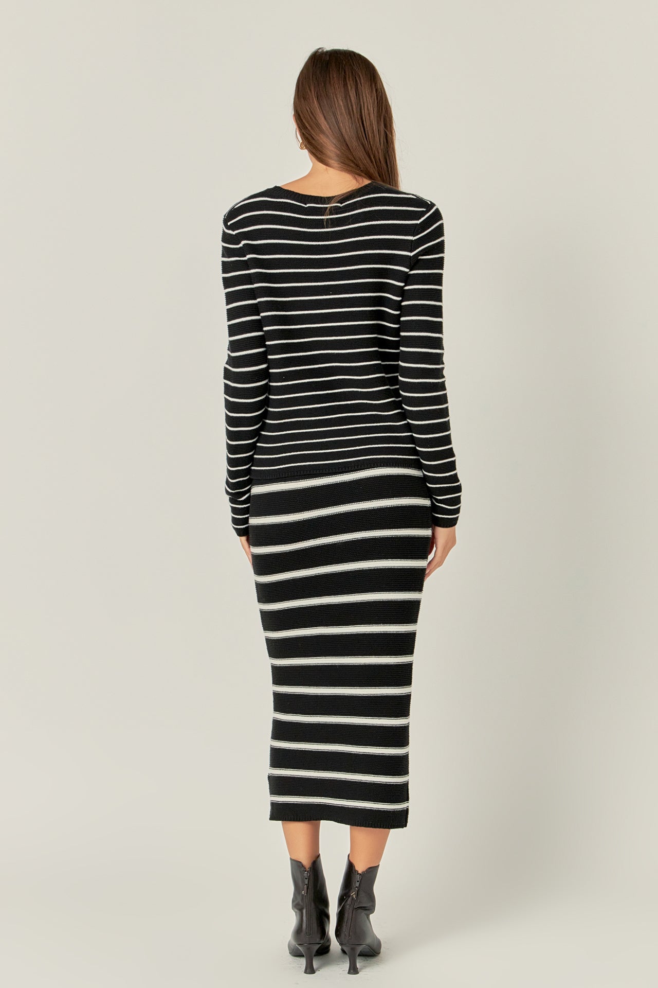 ENGLISH FACTORY - Stripe Knit Midi Skirt - SKIRTS available at Objectrare