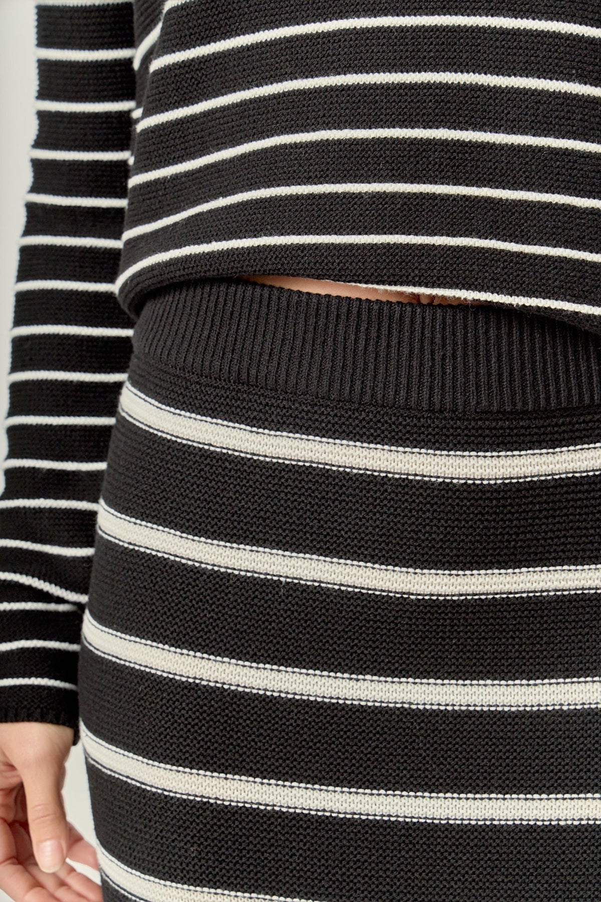 ENGLISH FACTORY - Stripe Knit Midi Skirt - SKIRTS available at Objectrare