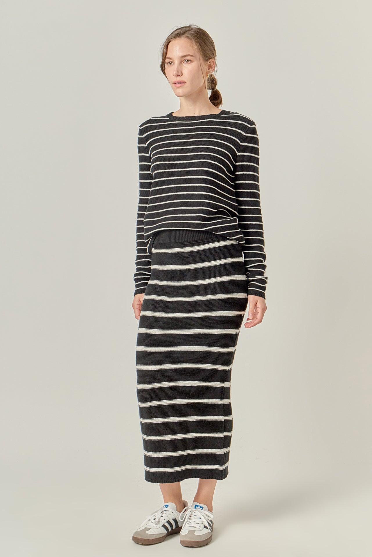 ENGLISH FACTORY - Stripe Knit Midi Skirt - SKIRTS available at Objectrare