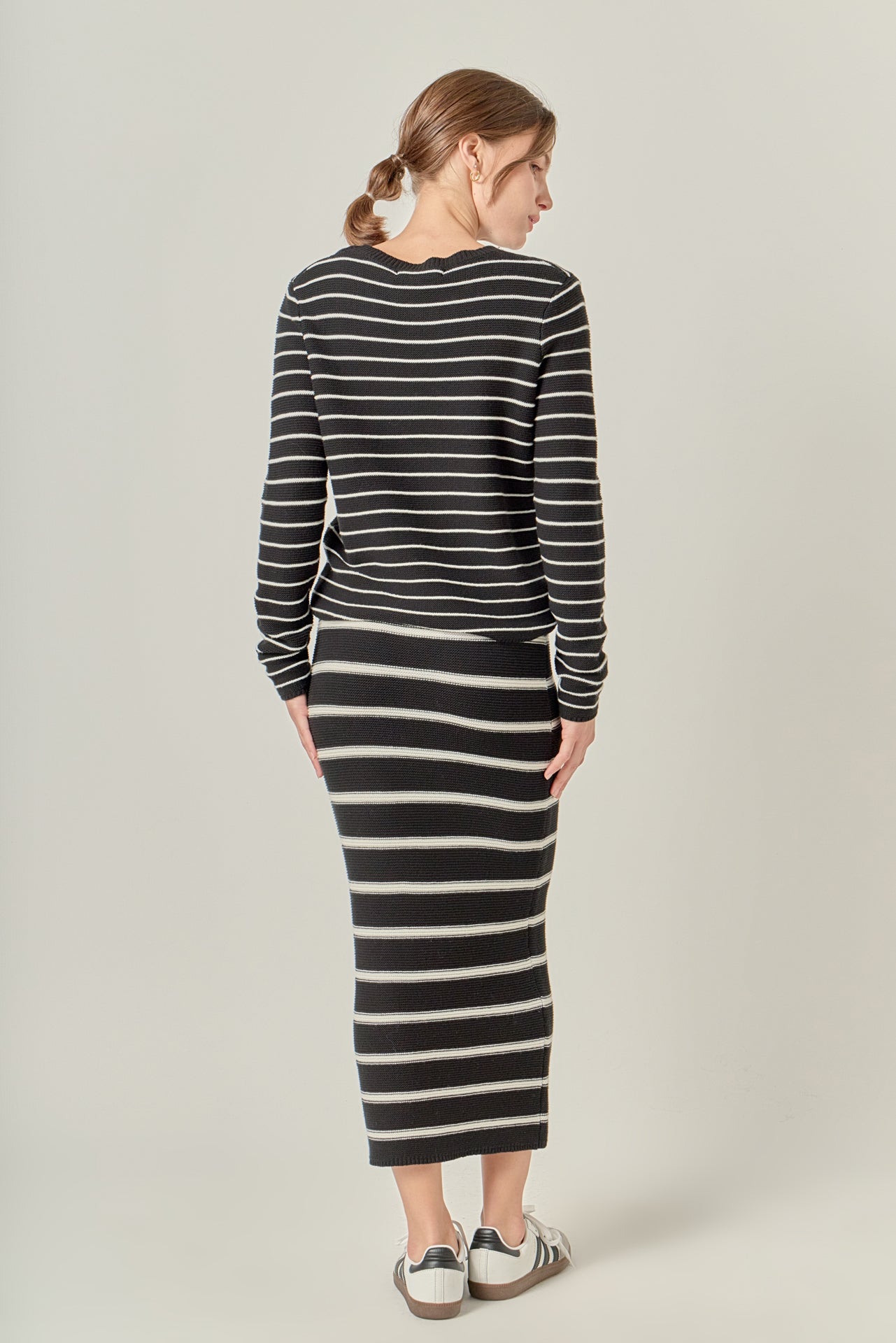 ENGLISH FACTORY - Stripe Knit Midi Skirt - SKIRTS available at Objectrare
