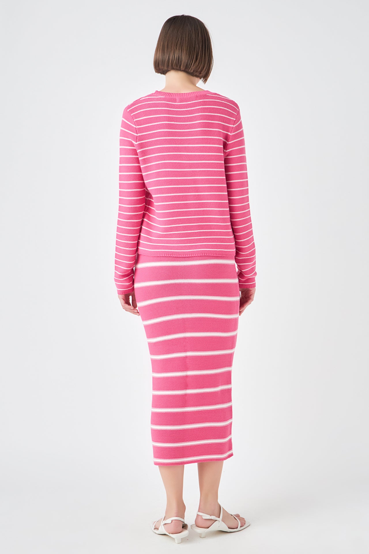 ENGLISH FACTORY - Stripe Knit Midi Skirt - SKIRTS available at Objectrare