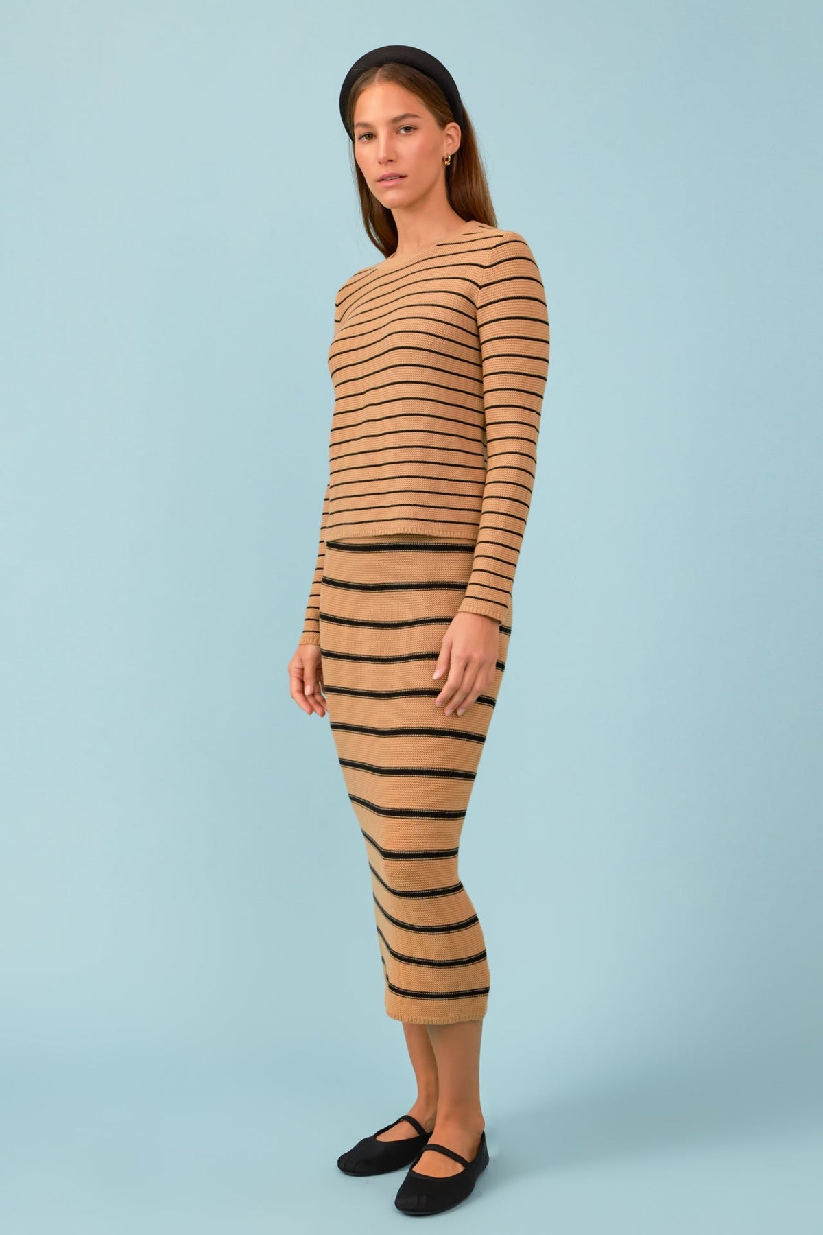 ENGLISH FACTORY - English Factory - Stripe Knit Midi Skirt - Sale - SKIRTS available at Objectrare