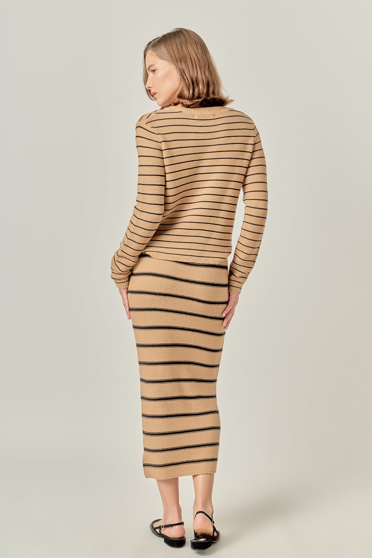 ENGLISH FACTORY - Stripe Knit Midi Skirt - SKIRTS available at Objectrare